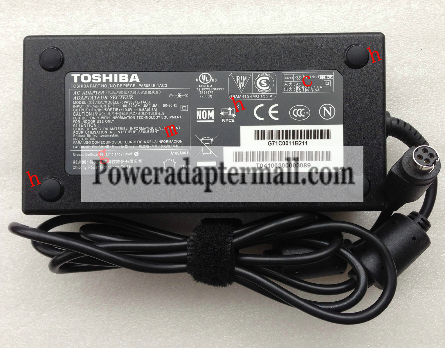 19V 9.5A Toshiba Qosmio X70 X70-A-11V PA5084E-1AC3 AC Adapter